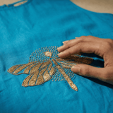 Dragonfly Embroidered Top with Side Button Styling Co - ord Set - Western Era Co - ord set for women