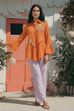 Drift Shirt Front Gathered Panel With Embroidery Bundle
