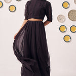 Dusky Allure Black Sheer Crop Top & Maxi Skirt Co - Ord Set - Western Era Co - ord set for women
