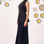 Eerie Black Pearl Button Top & Draped Skirt Set - Western Era Co - ord set for women