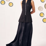 Eerie Black Pearl Button Top & Draped Skirt Set - Western Era Co - ord set for women