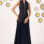 Eerie Black Pearl Button Top & Draped Skirt Set - Western Era Co - ord set for women