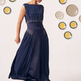 Eira Navy Blue Embellished Maxi Dress - Western Era Dresses for women