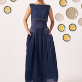 Eira Navy Blue Embellished Maxi Dress - Western Era Dresses for women