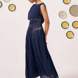 Eira Navy Blue Embellished Maxi Dress - Western Era Dresses for women