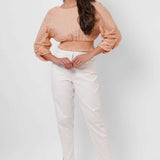 Elasticated Cotton Linen Crop Top - Western Era Tops for women