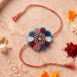 Elegant Floral Beadwork Thread Handcrafted Rakhi - Western Era Rakhi for women