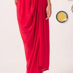 Elenya Red Draped Skirt - Western Era trousers for women