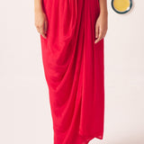 Elenya Red Draped Skirt - Western Era trousers for women