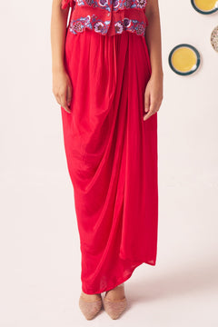 Elenya Red Draped Skirt