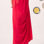 Elenya Red Draped Skirt - Western Era trousers for women