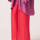 Elvyna Red Shimmer Trouser - Western Era trousers for women