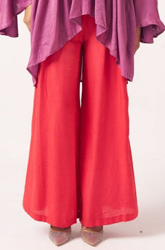 Elvyna Red Shimmer Trouser - Western Era trousers for women