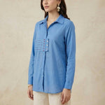 Embroidered Panel Shirt In Front And Back Design - Western Era Tops for women
