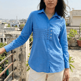 Embroidered Panel Shirt In Front And Back Design - Western Era Tops for women