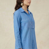 Embroidered Panel Shirt In Front And Back Design - Western Era Tops for women