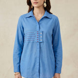 Embroidered Panel Shirt In Front And Back Design - Western Era Tops for women