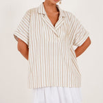 Embroidered Striped Relaxed Tunic - Western Era for women