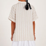 Embroidered Striped Relaxed Tunic - Western Era for women