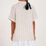 Embroidered Striped Relaxed Tunic - Western Era for women