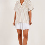 Embroidered Striped Relaxed Tunic - Western Era for women