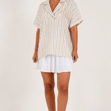 Embroidered Striped Relaxed Tunic - Western Era for women