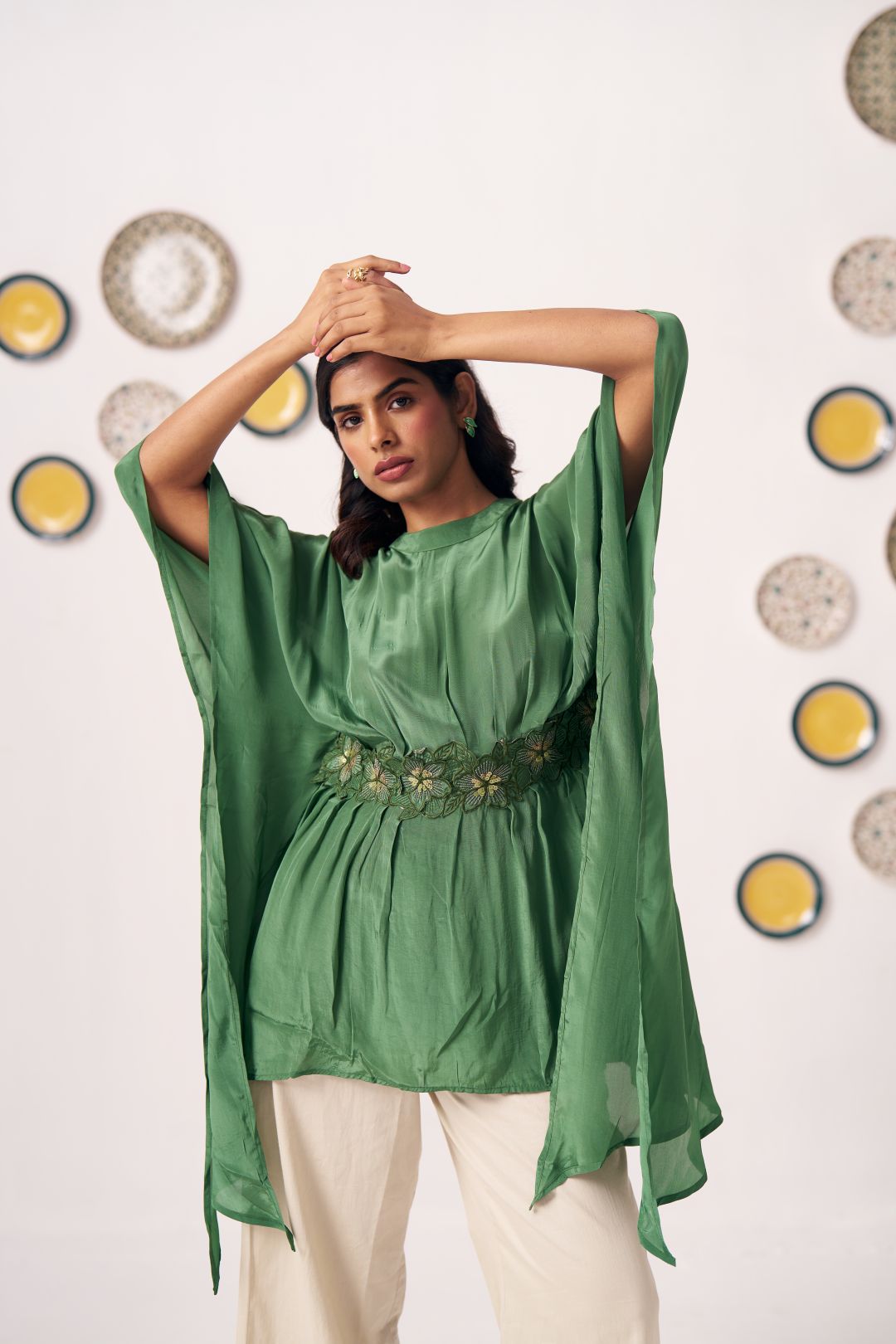 Emerald Floral Waist Kaftan Set - Western Era Co - ord set for women