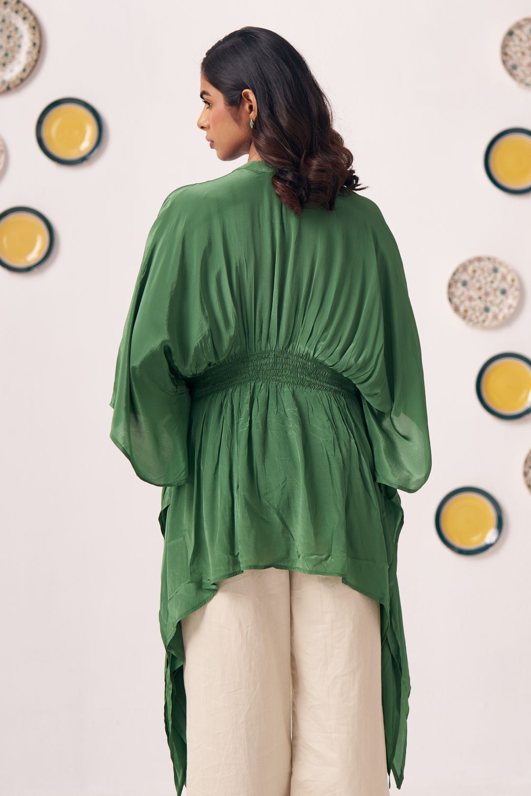 Emerald Floral Waist Kaftan - Western Era Tops for women