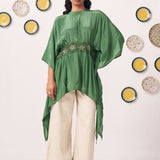 Emerald Floral Waist Kaftan - Western Era Tops for women