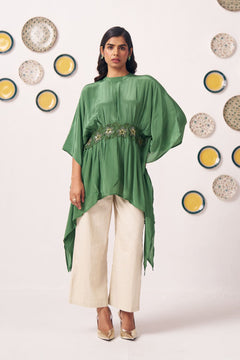 Emerald Floral Waist Kaftan