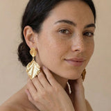 Etched Elora Anti Tarnish Earrings - Western Era for women