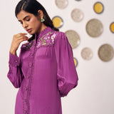 Evara Embroidered Yoke Tiered Dress - Western Era Dresses for women