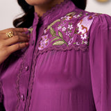 Evara Embroidered Yoke Tiered Dress - Western Era Dresses for women