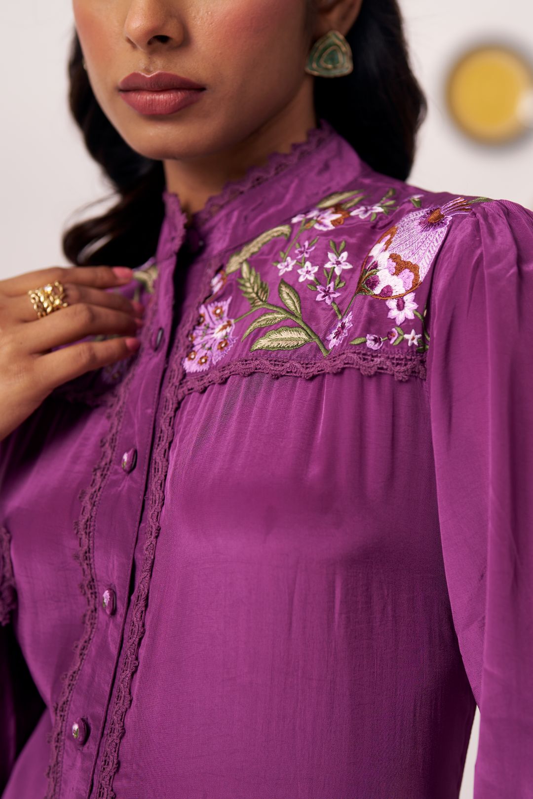 Evara Embroidered Yoke Tiered Dress - Western Era Dresses for women