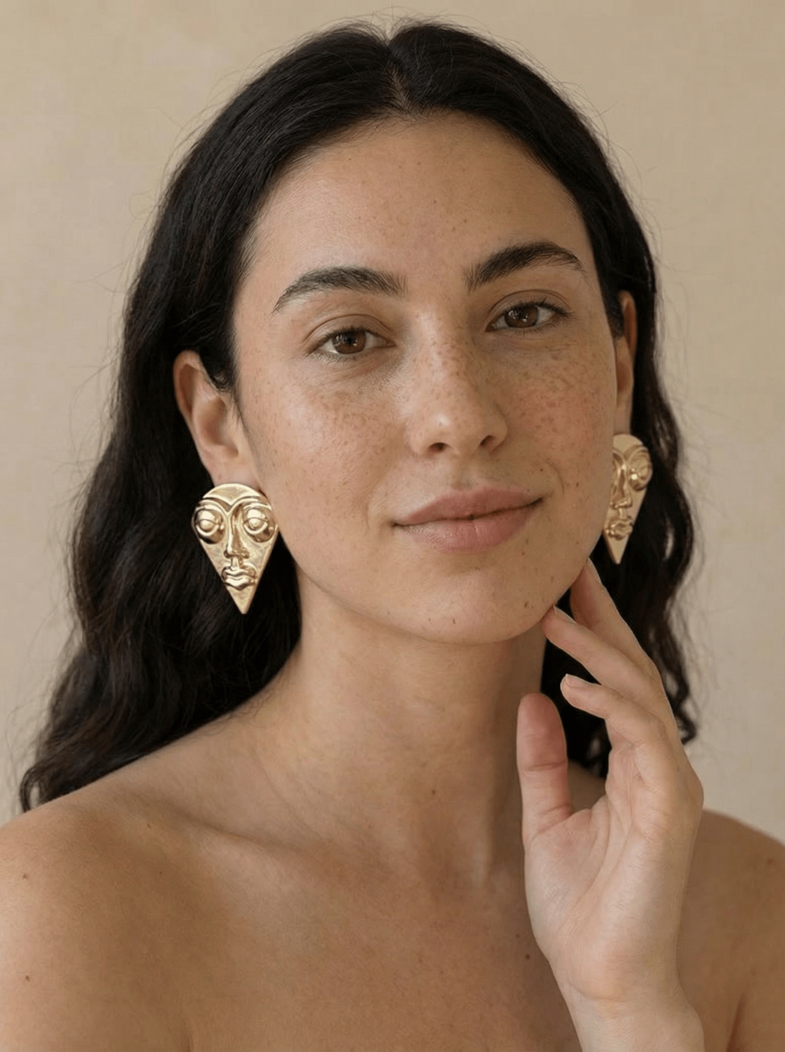 Face Visage Anti Tarnish Earrings - Western Era for women