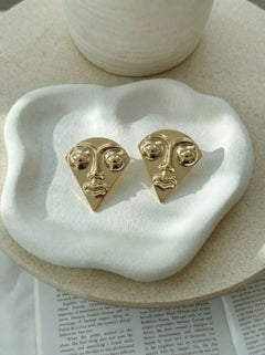 Face Visage Anti Tarnish Earrings - Western Era for women