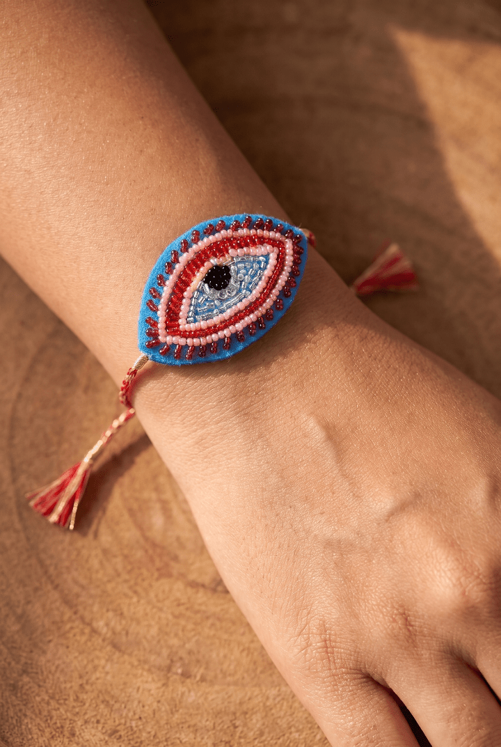 Festive Nazar Motif Handcrafted Rakhi - Western Era Rakhi for women