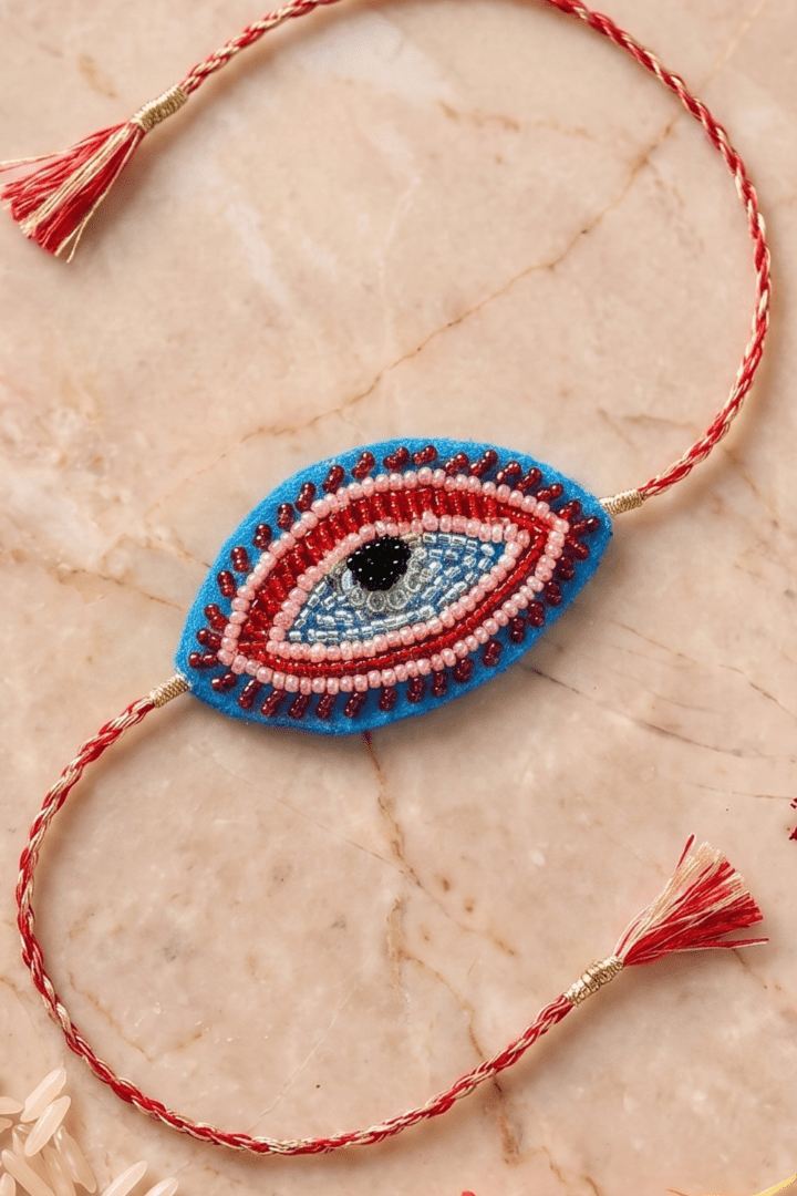 Festive Nazar Motif Handcrafted Rakhi - Western Era Rakhi for women