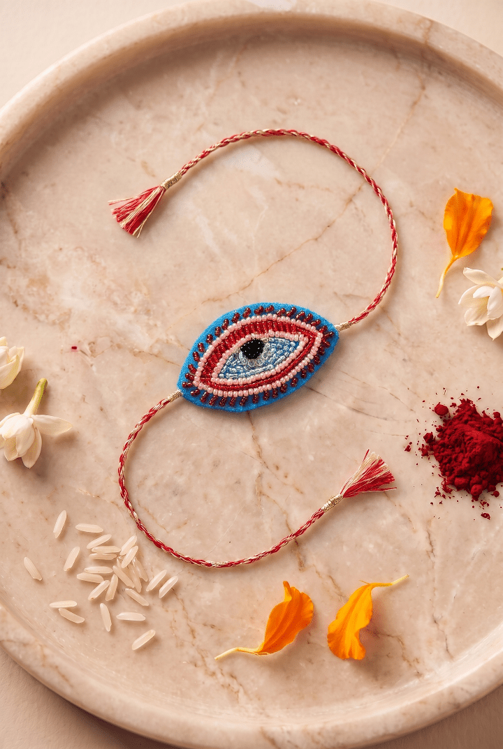 Festive Nazar Motif Handcrafted Rakhi - Western Era Rakhi for women