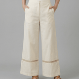 Flare Pants With Lace Designs - Western Era trousers for women