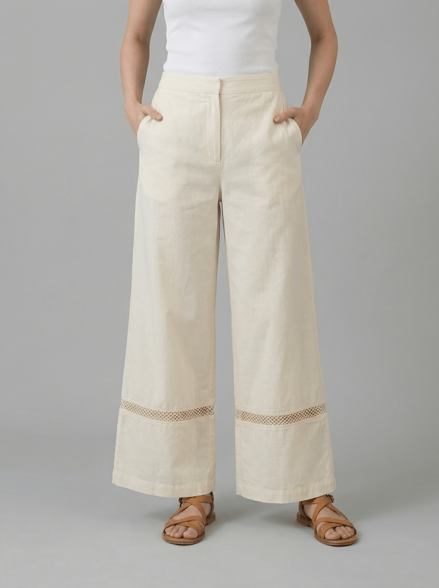 Flare Pants With Lace Designs - Western Era trousers for women