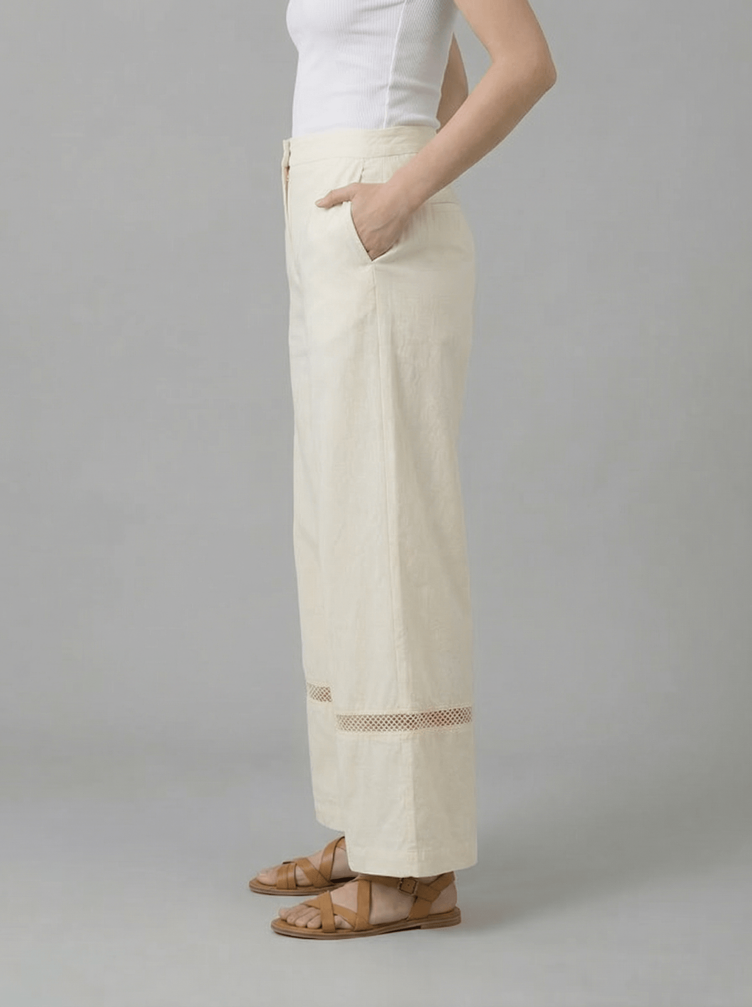 Flare Pants With Lace Designs - Western Era trousers for women