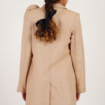 Floral Accent Beige Blazer - Western Era Tops for women