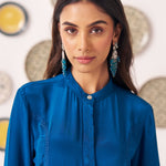 Floral Chintz Embroidery Teal Set - Western Era Co - ord set for women