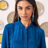 Floral Chintz Embroidery Teal Set - Western Era Co - ord set for women