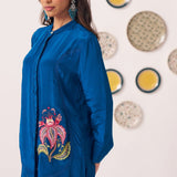 Floral Chintz Embroidery Teal Set - Western Era Co - ord set for women