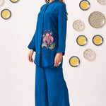 Floral Chintz Embroidery Teal Set - Western Era Co - ord set for women