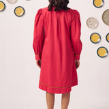 Floral Edge Scarlet Shirt Dress - Western Era Dresses for women