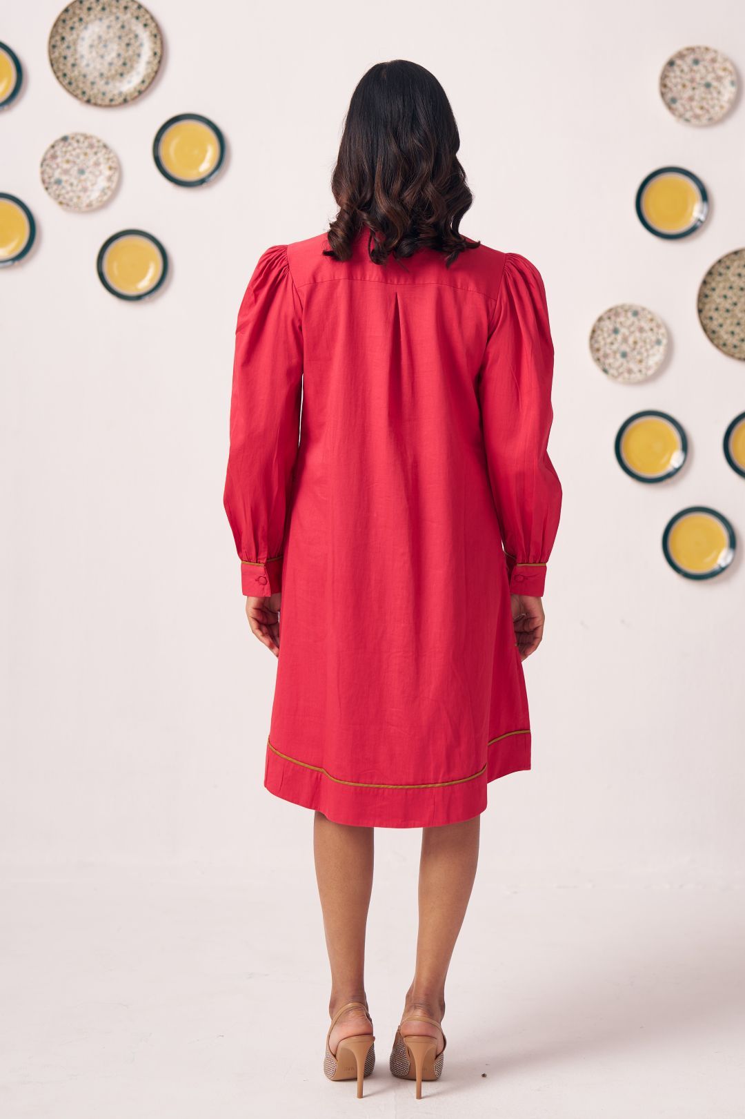 Floral Edge Scarlet Shirt Dress - Western Era Dresses for women