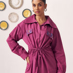 Floral Embroidered Flap Pocket Shirt - Western Era Tops for women